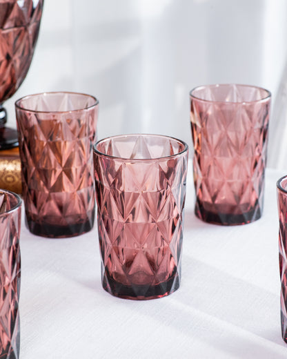 Audrina Classic Glass and Jug Set- Pink