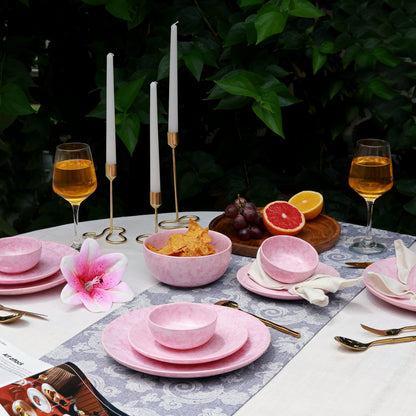 Pink Ceramic 20 Piece Dinner Set