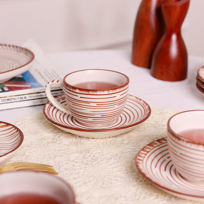 Striped Tea Cup and Saucer