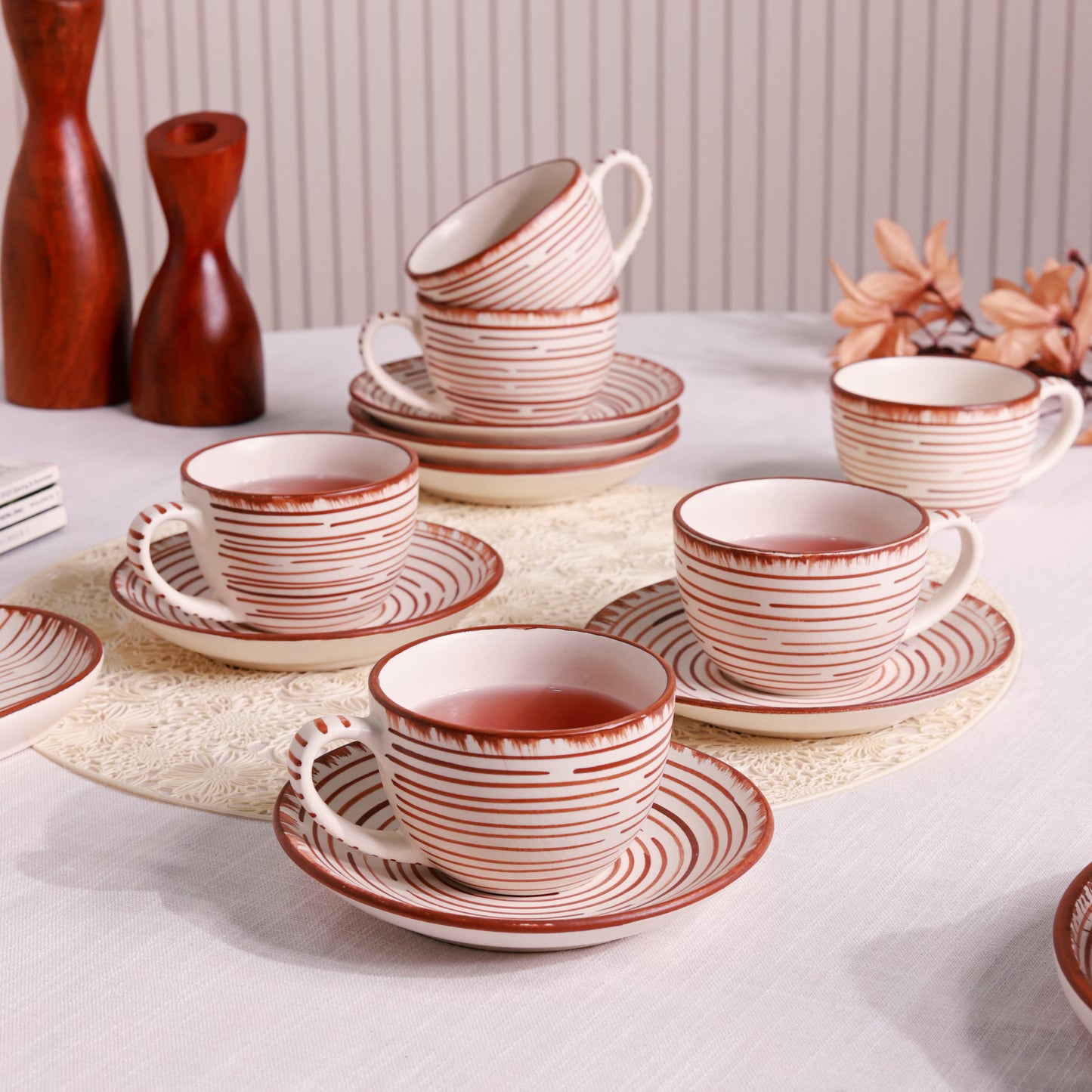 Striped Tea Cup and Saucer