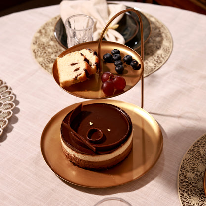 Gold 2-Tier multipurpose stand/organiser/ cake stand