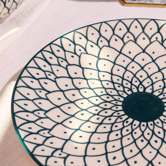 Green Printed Ceramic Plate