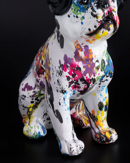Multicolored Headphone Dog Statue