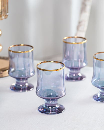 Opal Vintage Glass- Blue (Set of 2)