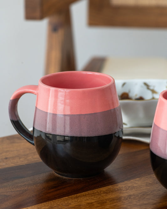 Tricolor Striped Coffee Mug (Set of 2)