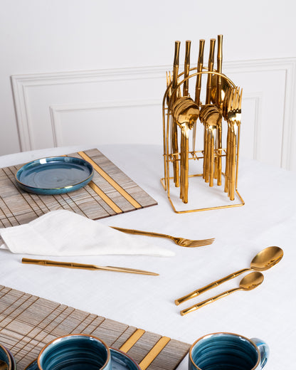 Bamboo Gold Cutlery Set