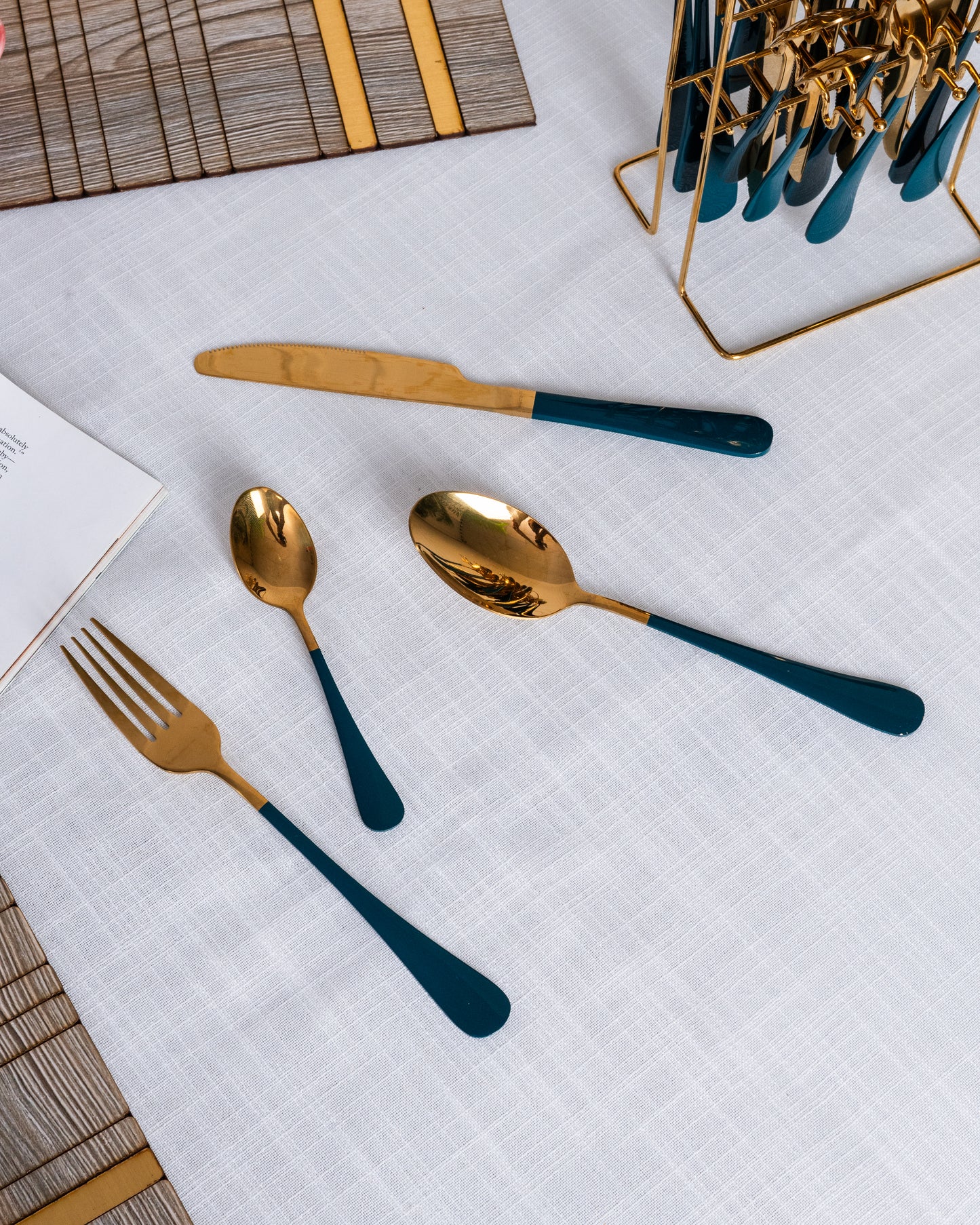 Emerald Gold Cutlery- Green