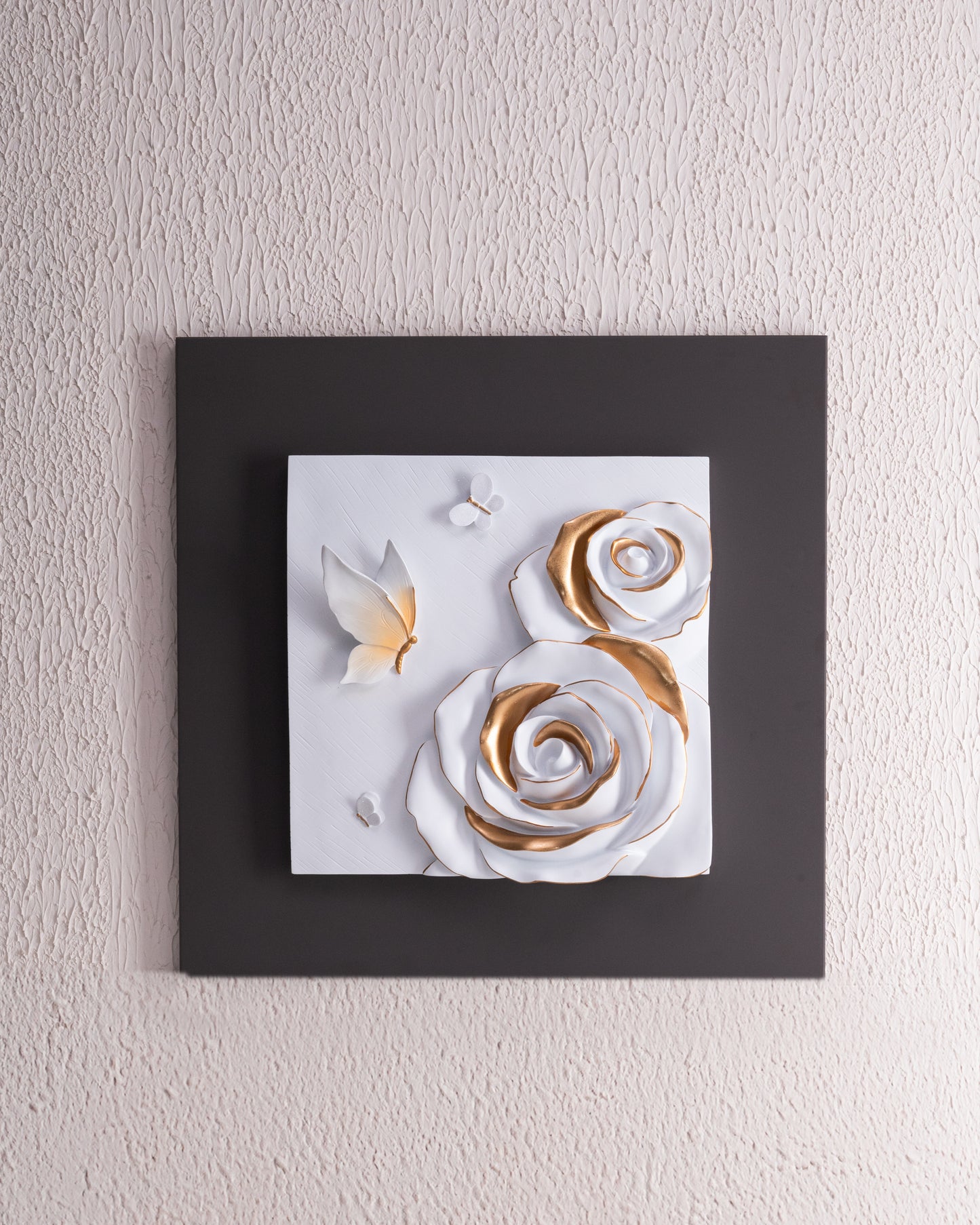 Floral Matte Grey Wall Art