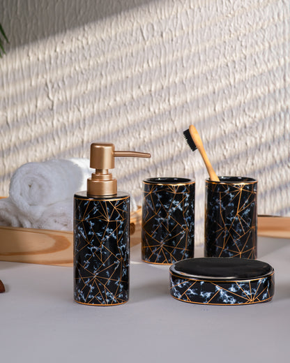 Black Marble Finish Bath Set