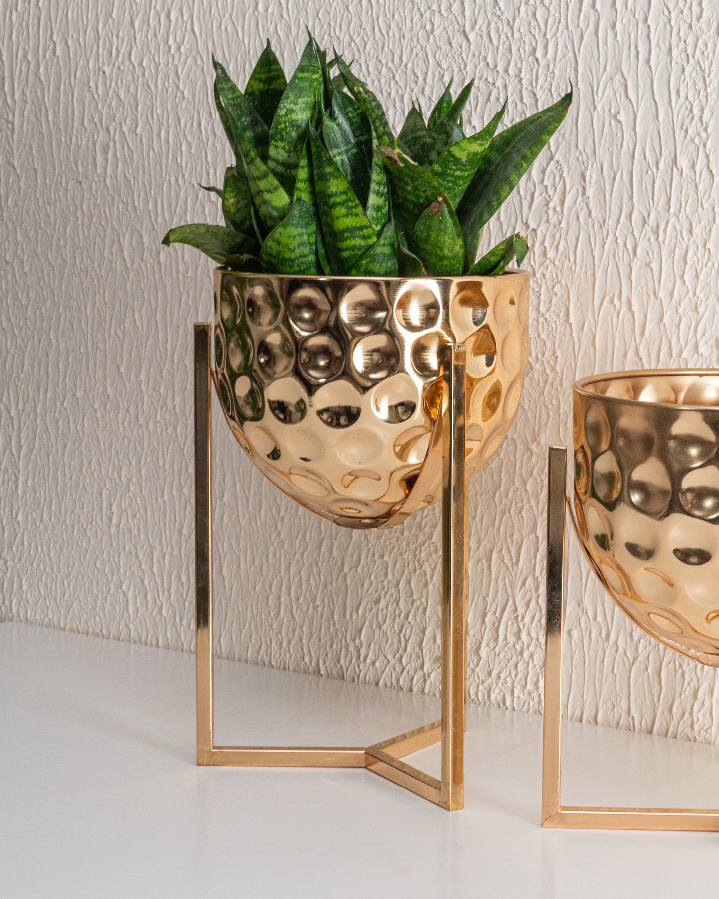 Dotted Metal Golden Planter