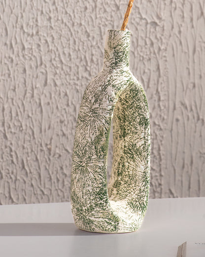Earthy Ceramic Vase- Green