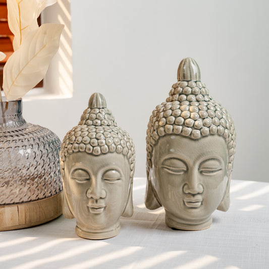 Budha Head Statue- Grey