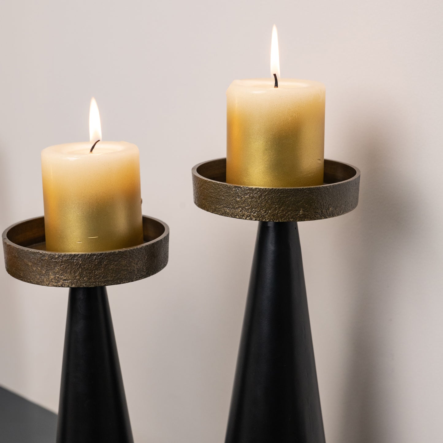 Black Pillar Candle Stand- Set of 3