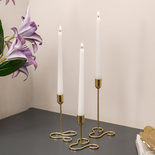 Gold Taper Candle Stand- Set of 3