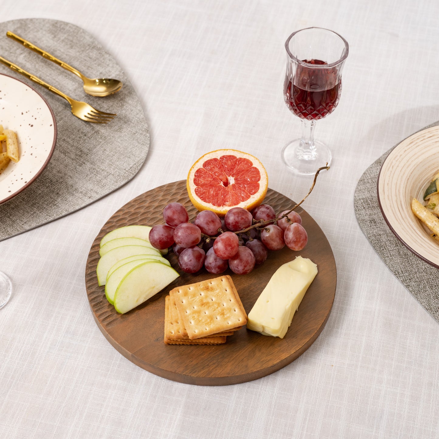 Wooden Round Cheese Board/ Serving Platter