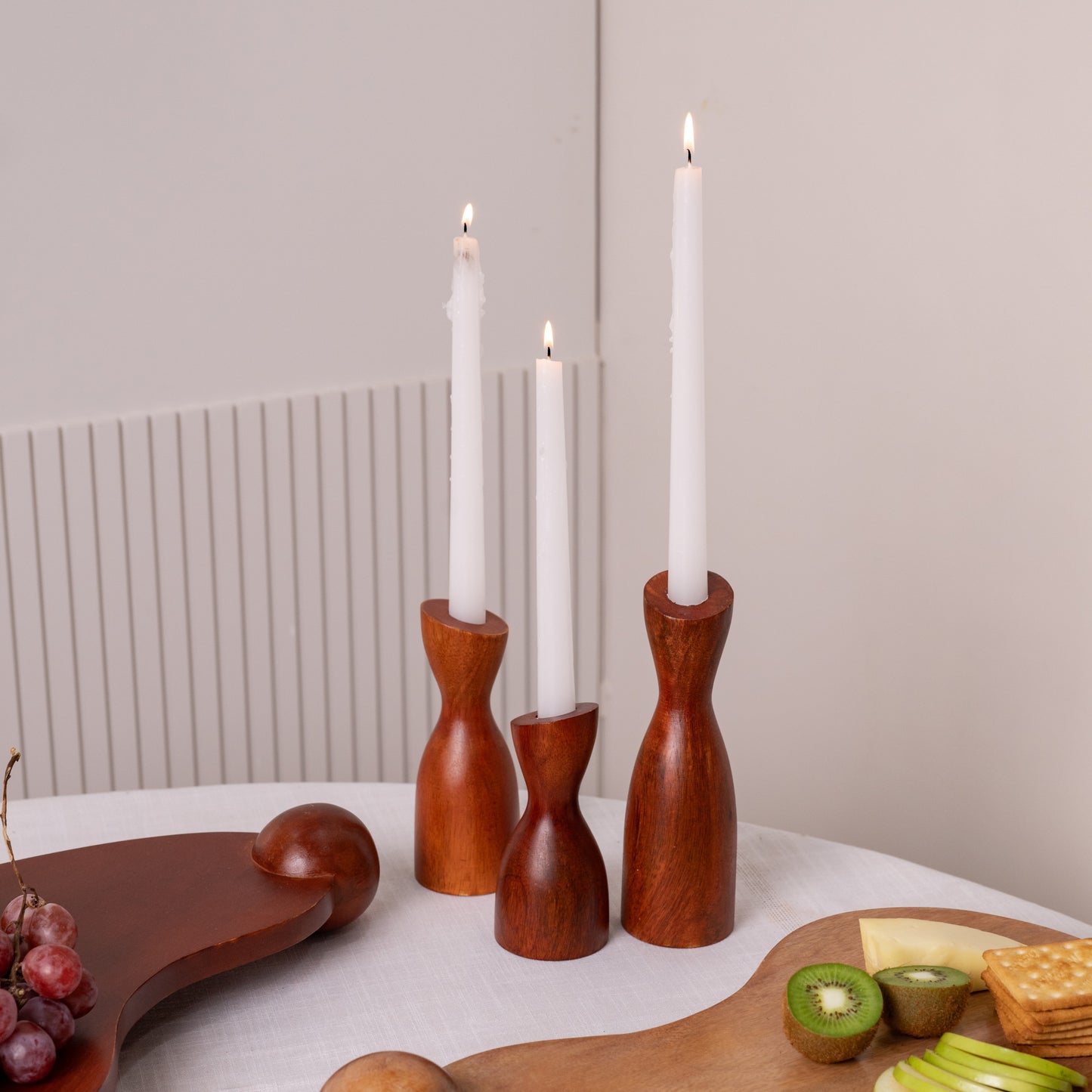 Wooden Candle Stand- Set of 3