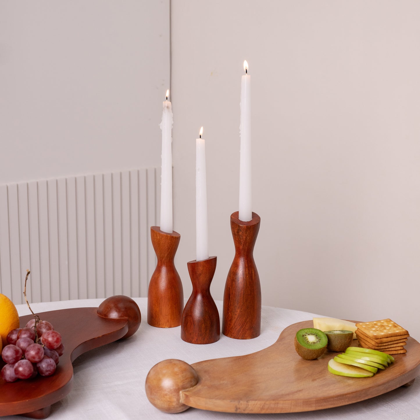 Wooden Candle Stand- Set of 3