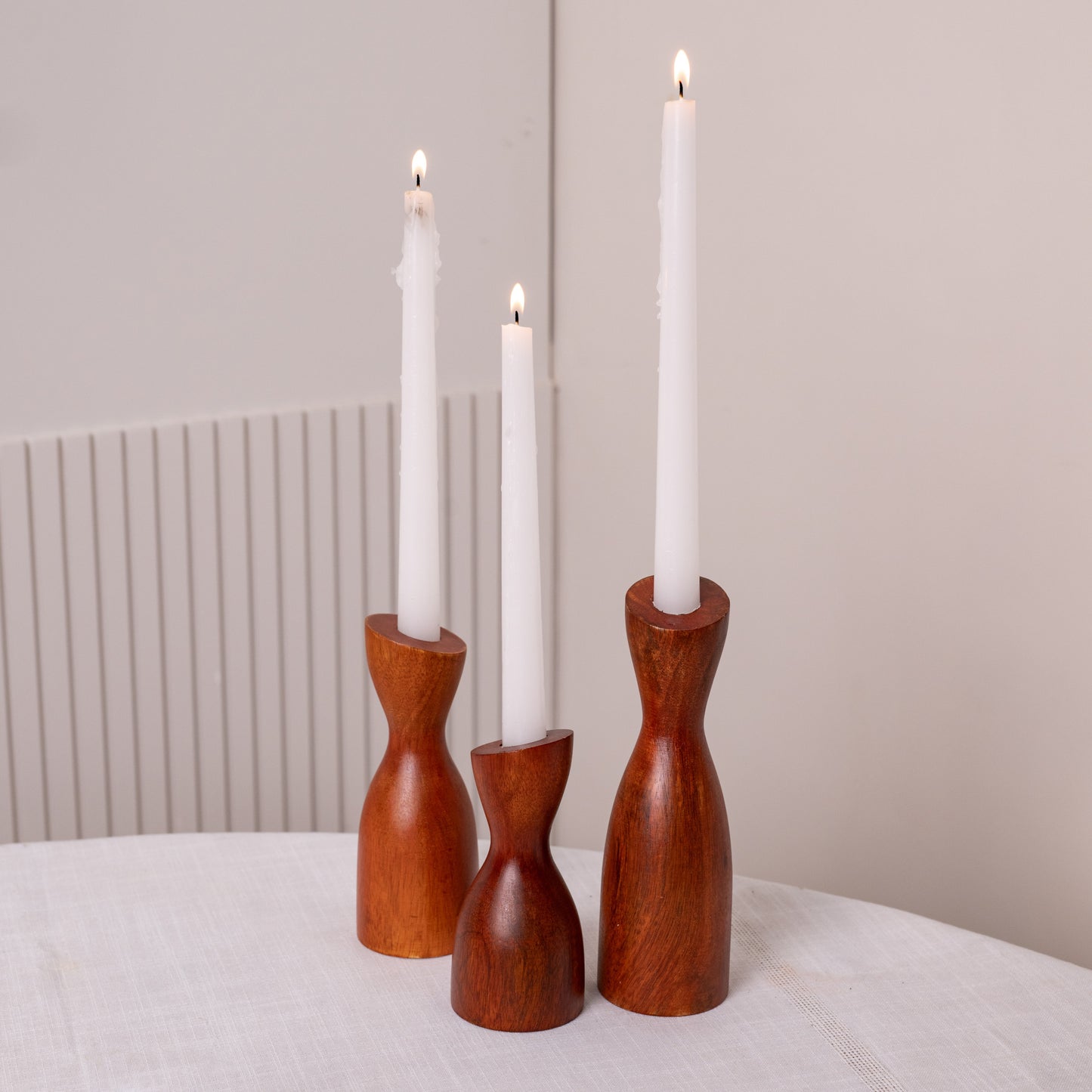 Wooden Candle Stand- Set of 3