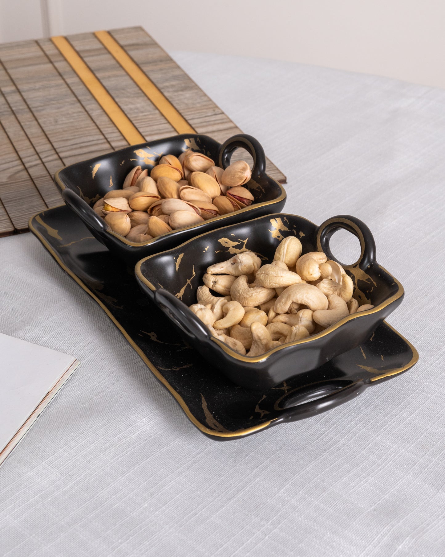 Marble Top Snack Serving Tray