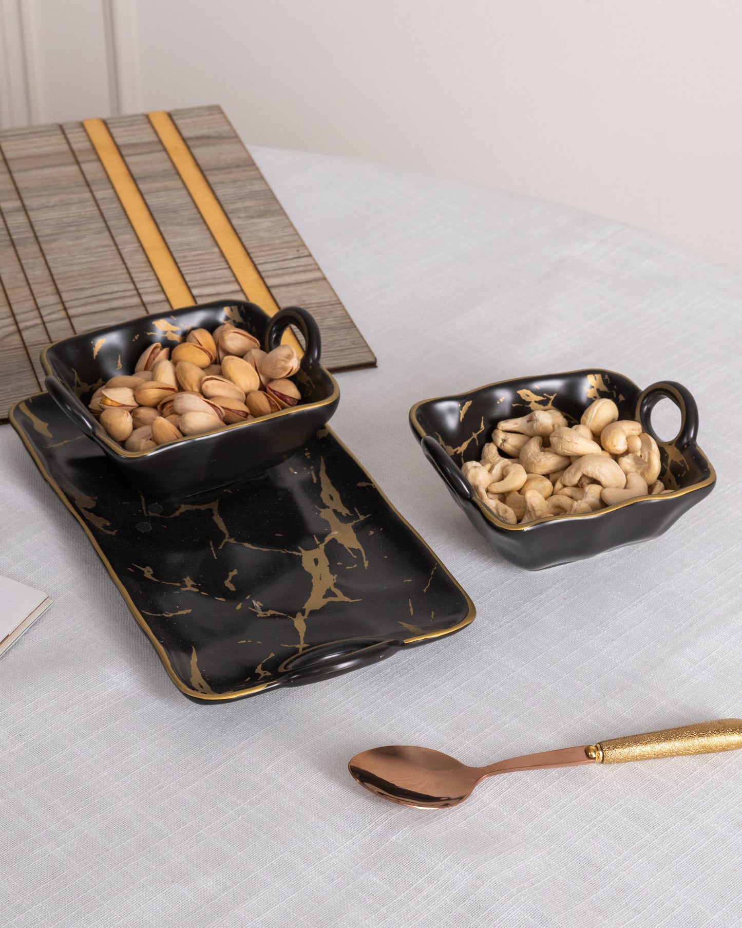 Marble Top Snack Serving Tray